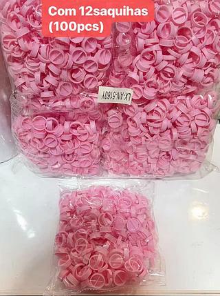 Kit 100 Anel Batoque Porta Cola Extensão de Cilios Micropigmentação Henna-4.00