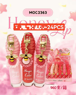 HONEY LIP GLOSS- DE MEL-24PCS/7.00