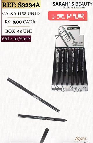 SARAHS LAPIS DE OLHO PRETO-48PCS/3.00