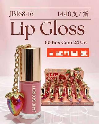 JANE BECKETT LIP GLOSS- COM CHAVEIROL-24PCS/6.50
