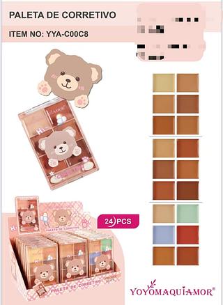 YOYO MAQUIAMOR-PALETA DE CORRETIVO-24PCS/6.00