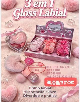 BOBBI RARA LIP GLOSS+CHAVEIRO-9PCS/8.55