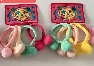ELASTICOS XUXINHA DE CABELO COM POM POM-48PCS