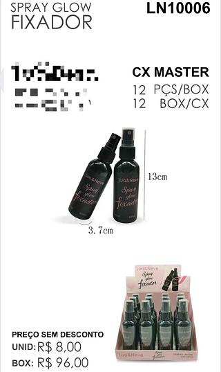 LUANEVE SPRAY GLOW FIXADOR-12PCS/6.66