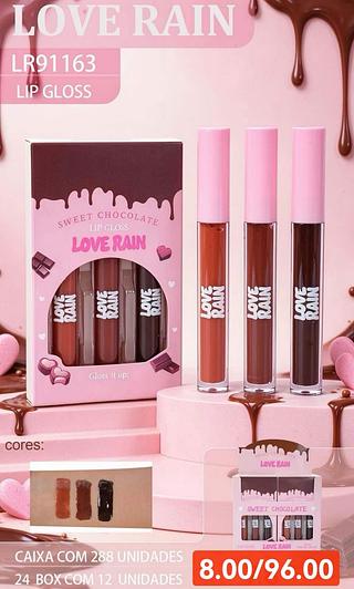 LOVE RAIN LIP GLOSS-12PCS/8.00