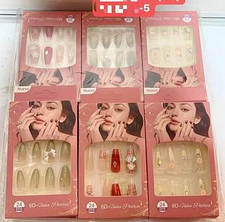 UNHA POSTICA ADULTO COM DECORADO -12CAXINHA COM 24PCS/4.5