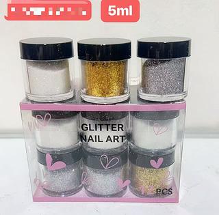 GLITTER NAIL ART 5ML-12PCS/1.00