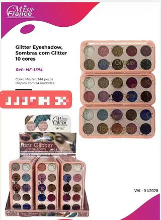 MISSFRANCE SOMBRAS COM GLITTER-24PCS/8.12