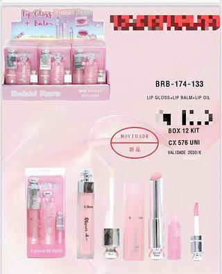 BOBBIRARA LIP GLOSS+BALM+LIP OIL-12PCS/13.00