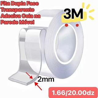 FITA DUPLA FACE TRANSPARENTE-12PCS/1.66