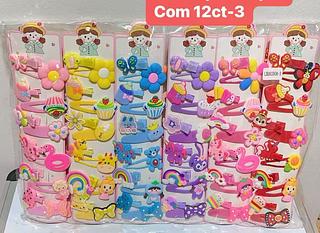 KIT 12PCS PRESILHAS DE CABELO FOFAS INF-12CT/4.50