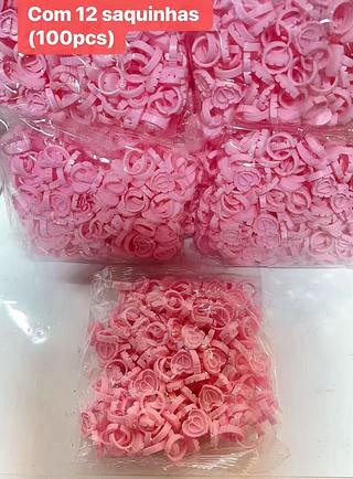 Kit 100 Anel Batoque Porta Cola Extensão de Cilios Micropigmentação Henna-4.00