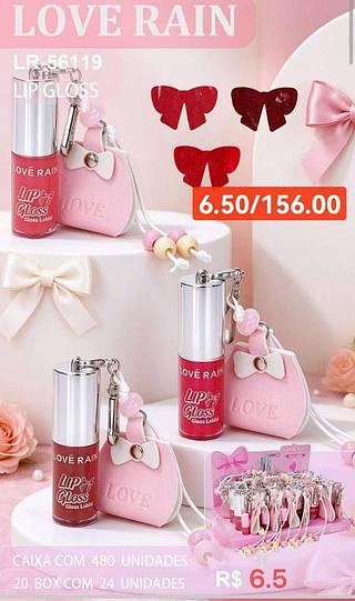 LOVE RAIN LIP GLOSS-24PCS/6.50