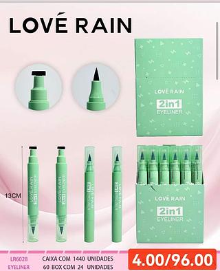 LOVE RAIN CANETA DELINEADOR COM CARIMBO GATINHO-24PC/4.00