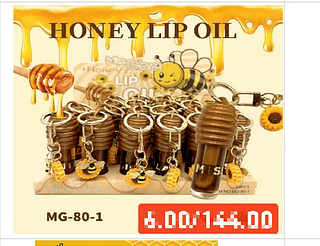 HONEY LIP GLOSS- DE MEL-24PCS/6.00