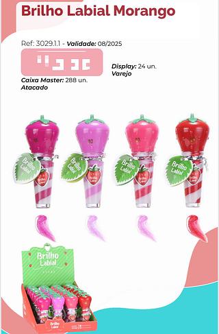 VIVAI BRILHO LABIAL MORANGO-24PCS/4.50