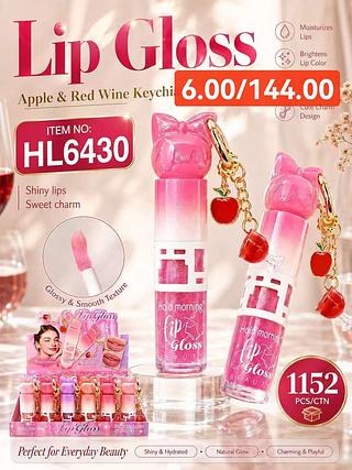 STRAWBERRY LIP GLOSS- COM CHAVEIRO-24PCS/6.00