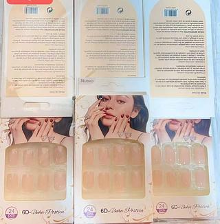 UNHA POSTICA COM AUTOCOLANTE - ROSA-12CAXINHA COM 24PCS/3.16