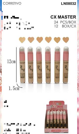 LUA NEVE CORRETIVO LIQUIDO E ILUMINADOR-24PCS/5.00