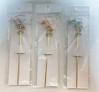 PALITO DE MADEIRA ESTILO COM PEDRA-12PCS/3.83