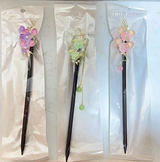 PALITO DE MADEIRA ESTILO COM PEDRA-12PCS/3.83