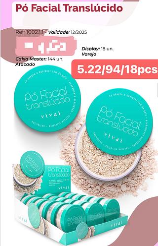 VIVAI PO FACIAL TRANSLUCIDO-18PCS/4.55