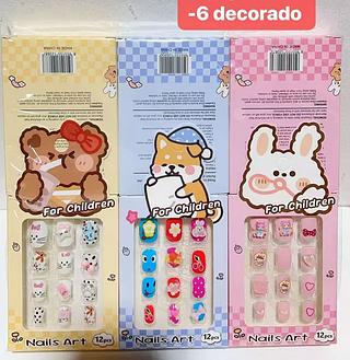 UNHA POSTICA INFANTIL COM DECORADA-12PCS/2.33