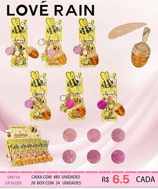 LOVE RAIN LIP GLOSS- COM CHAVEIRO-24PCS/6.50