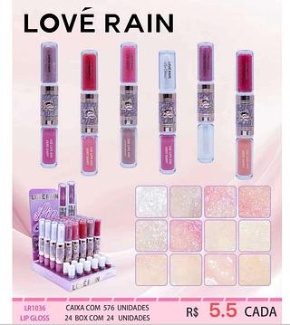 LOVE RAIN LIP GLOSS 2 EN 1-24PCS/5.50