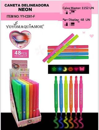 YOYO CANETA DELINEADOR NENO 2X1-48PCS/4.50