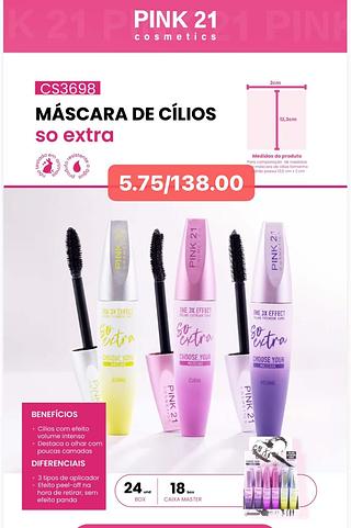 PINK21 MASCARA DE CILIOS-24PCS/5.75