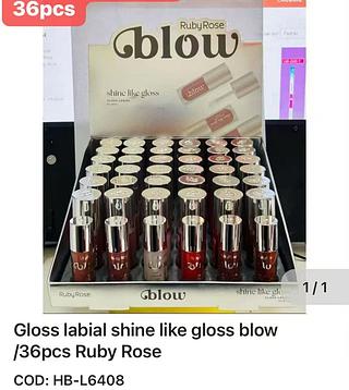 RUBYROSE GLOSS LABIAL BLOW-36PCS/6.25