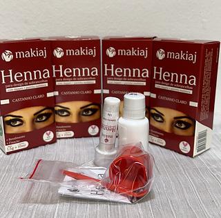 HENNA 100% NATURAIS MAKIAJ-CASTANHO CLARO