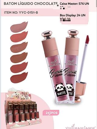 YOYO MAQUIAMOR BATOM LIQUIDO CHOCOLATE-24PCS/5.00