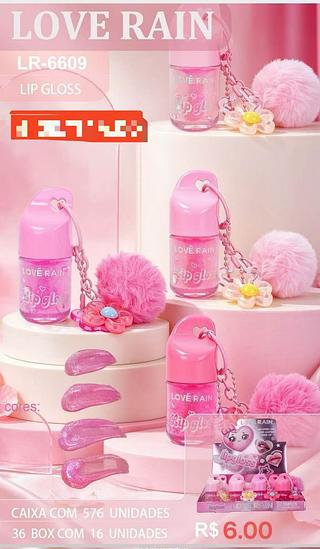 LOVE RAIN LIP GLOSS-16PCS/6.00