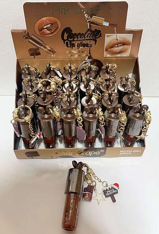 CHOCOLATE LIP GLOSS- COM CHAVEIROL-24PCS/6.50