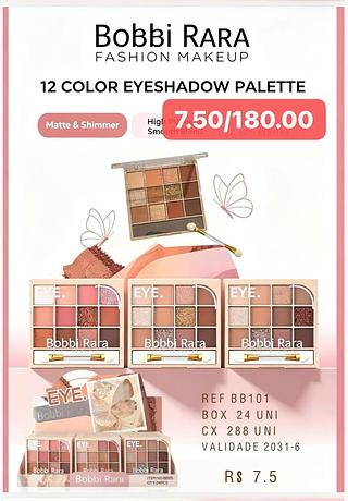 bobbi rara paleta de sombrs-24pcs/7.50