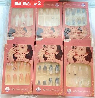 UNHA POSTICA ADULTO COM DECORADO -12CAXINHA COM 24PCS/4.5