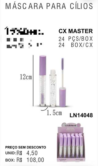 LUANEVE MASCARA DE CILIOS INCOLOR-24PCS/4.50