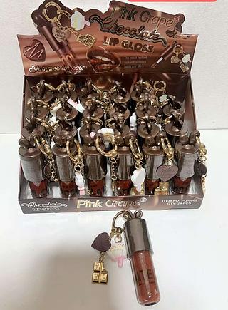 CHOCOLATE LIP GLOSS- COM CHAVEIROL-24PCS/6.50