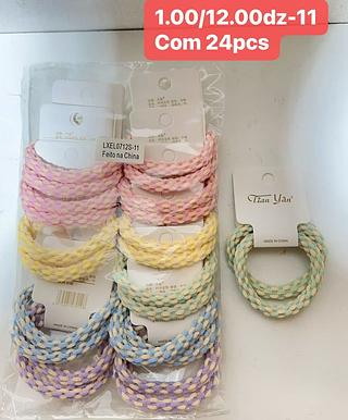 ELASTICO GROSSO PRA CABELO COM 12PARES-/1.00