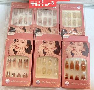 UNHA POSTICA ADULTO COM DECORADO -12CAXINHA COM 24PCS/4.5