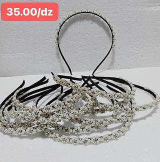 TIARA DE PEROLA COM PEDRA-12PCS/2.08