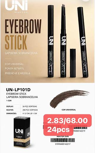 UNI LAPIS PARA SOBRANCELHA RETRATIL-24PCS/2.83