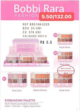 bobbi rara paleta de sombrs-24pcs/5.50