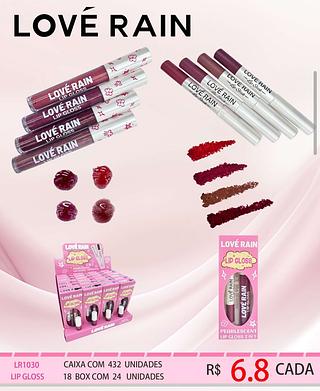 LOVE RAIN LIP GLOSS+LAPI LABIAL-24PCS/6.82