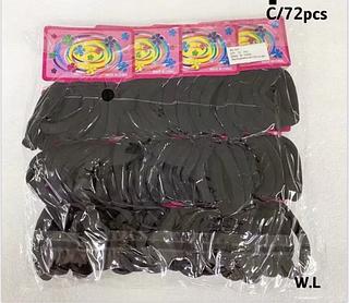 ELASTICOS DE MEIA XUXINHA DE CABELO PRETO-72PCS