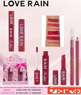 LOVE RAIN LIP GLOSS-COM LAPIS LABIAL/12PCS/9.50