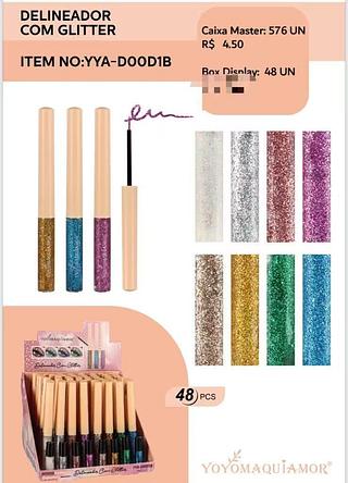 YOYO DELINEADOR COM GLITTER-48PCS/4.50