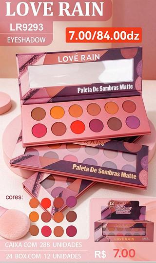 LOVE RAIN PALETA DE SOMBRAS-12PCS/7.00